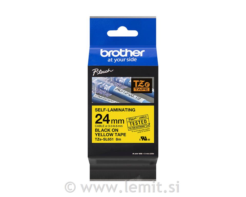 Brother TZE-SL651 Rumen/črn 24mm