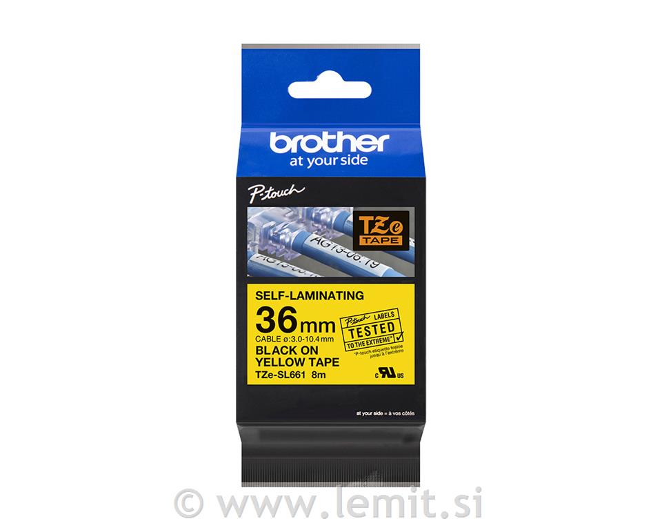 Brother TZE-SL661 Rumen/črn 36mm
