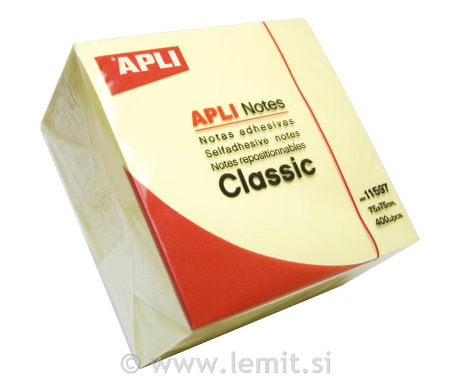 Apli Kocka samolepilni lističi rumena