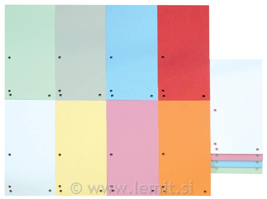 Ločilni listi ozki 235x105mm, sortirani