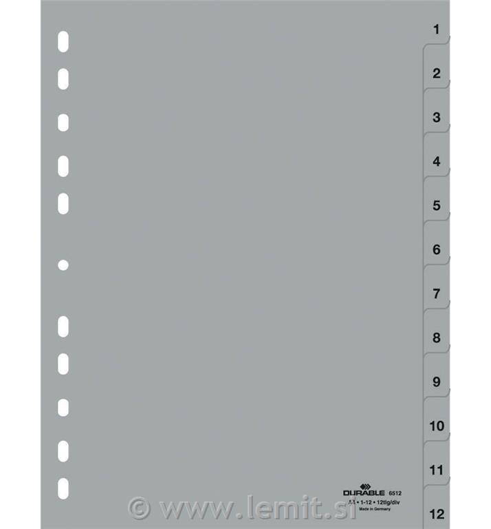 Ločilni listi A4 1-12 (6512)