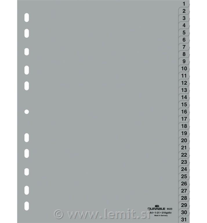Ločilni listi A4 1-31 (6523)