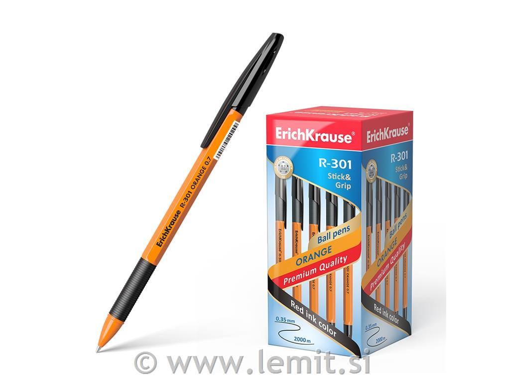 Kemični svinčnik R-301 0,7, črn, 50kos