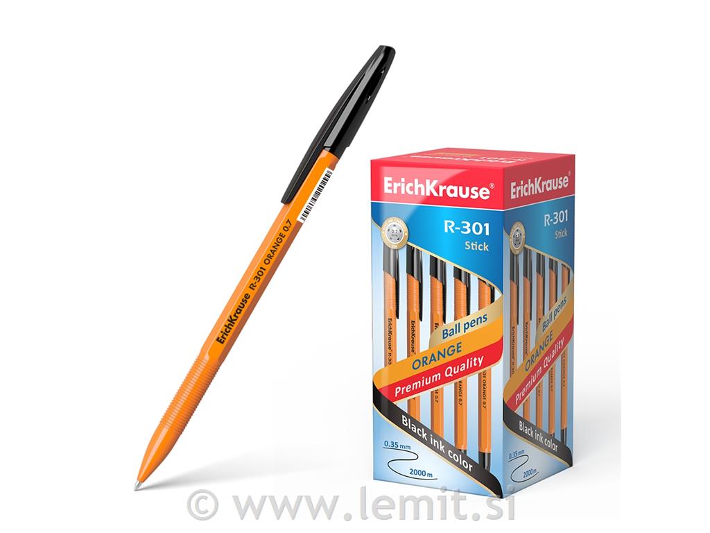 Kemični svinčnik R-301 0,7, črn, 50 kos