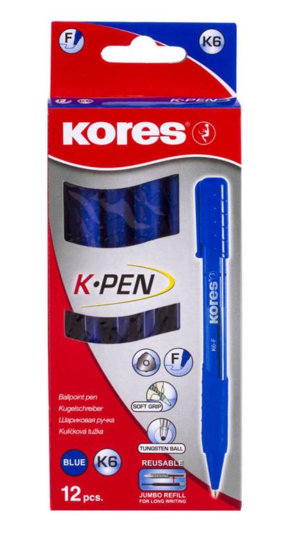 Kemični svinčniki grip K6, fine, moder
