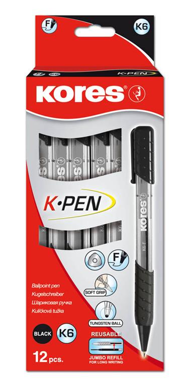 Kemični svinčniki grip K6, fine, črn