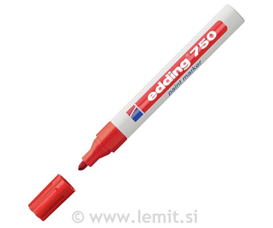 Marker z lakom E-750, 2-4mm, 10kos, rdeč