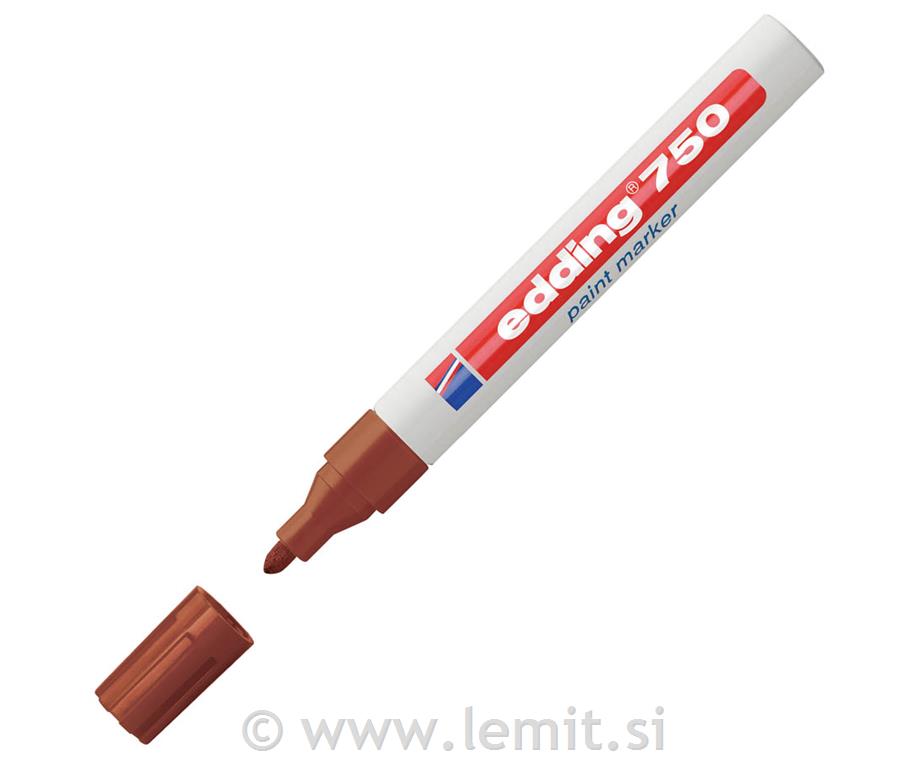 Marker z lakom E-750, 2-4mm,10kos, rjav