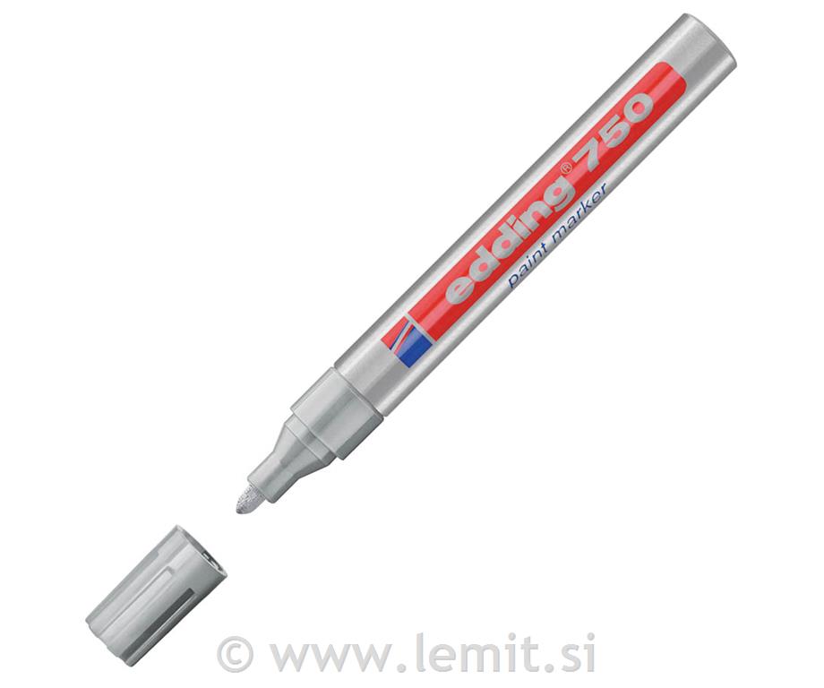 Marker z lakom E-750,2-4mm, 10kos, sreb.