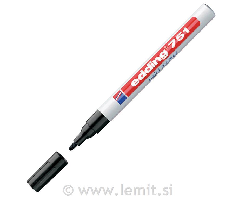 Marker z lakom E-751, 1-2mm, 10kos, črn