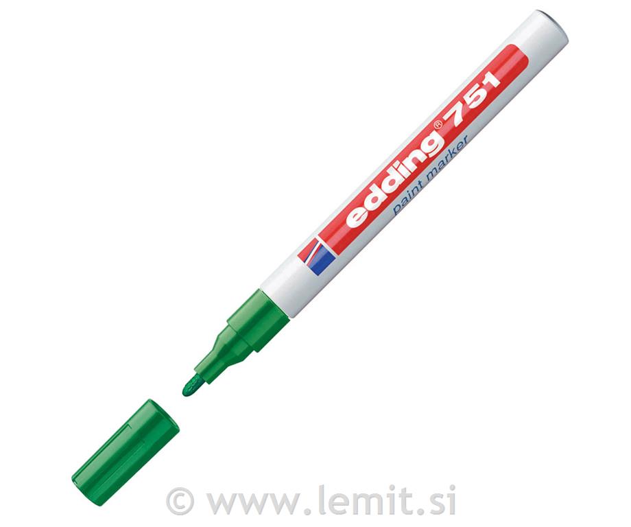 Marker z lakom E-751, 1-2mm, 10kos, zel.