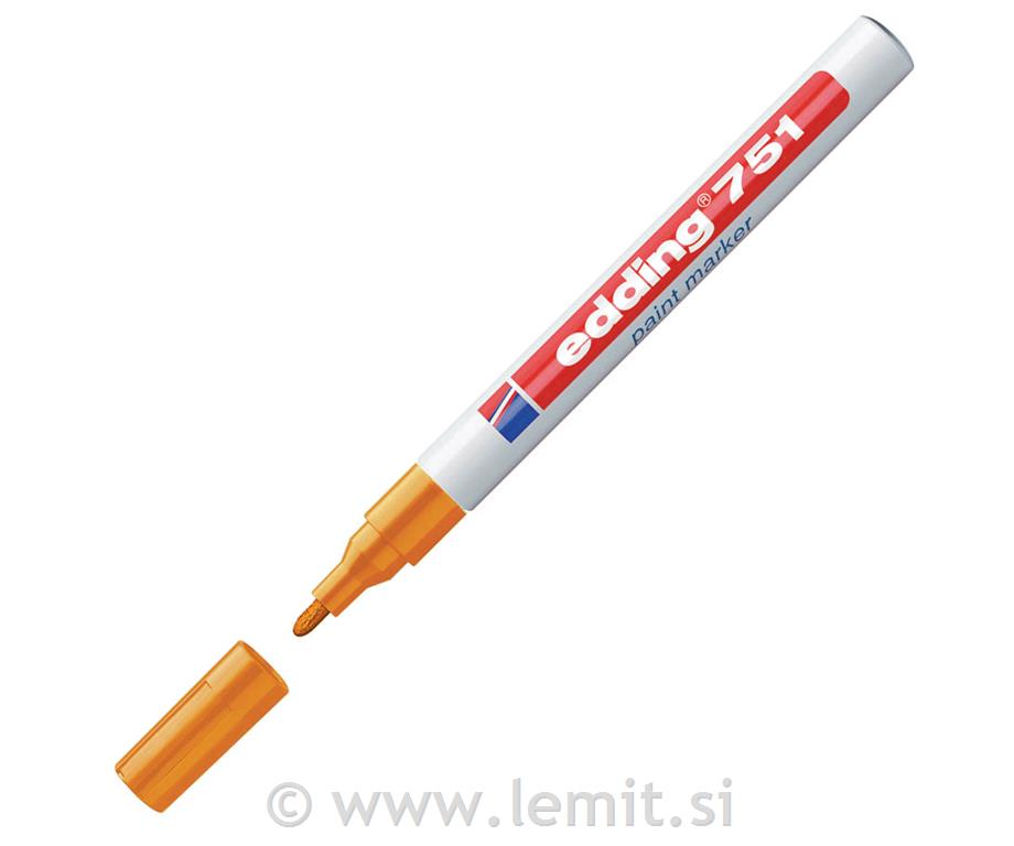 Marker z lakom E-751, 1-2mm, 10kos,oran.