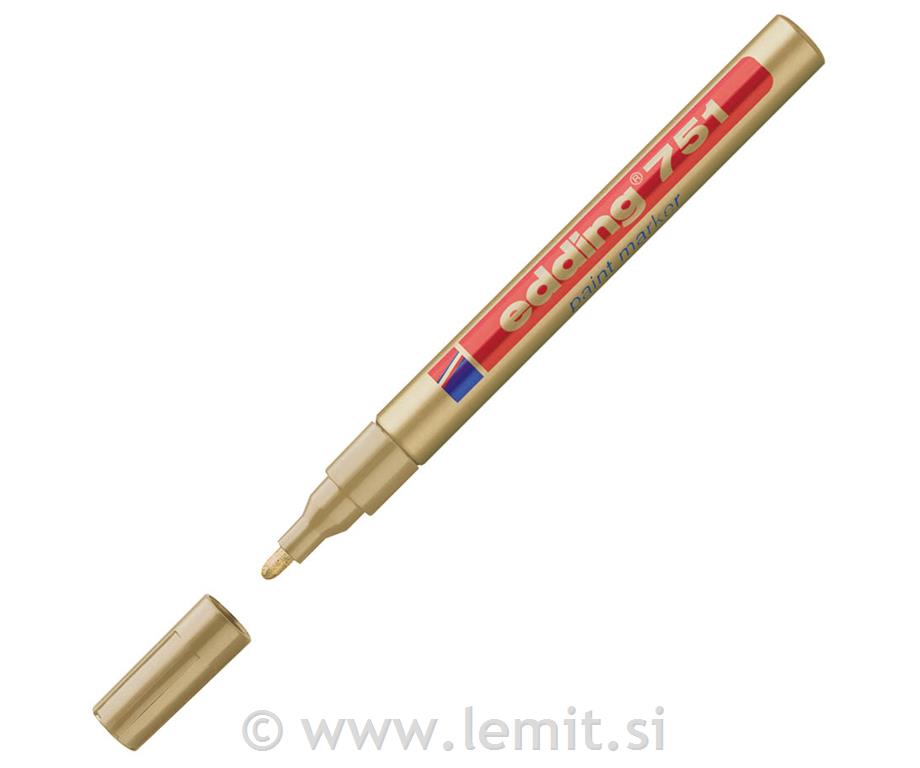 Marker z lakom E-751, 1-2mm, 10kos, zlat