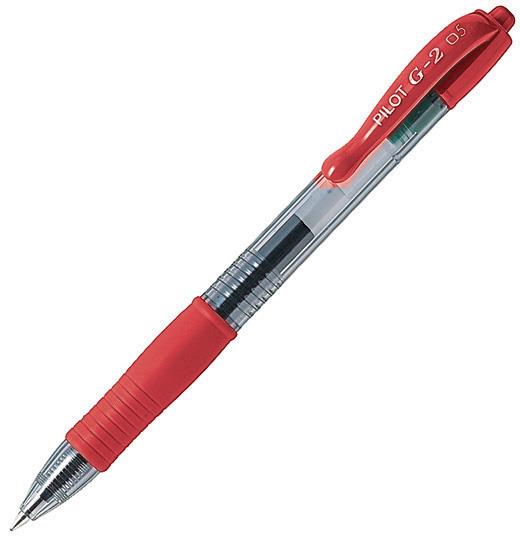 Gel roler G-2 0,5 12kos, rdeč