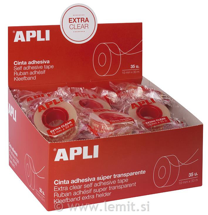 Apli Lepilni trak, prosojen, 19 mm x 33m