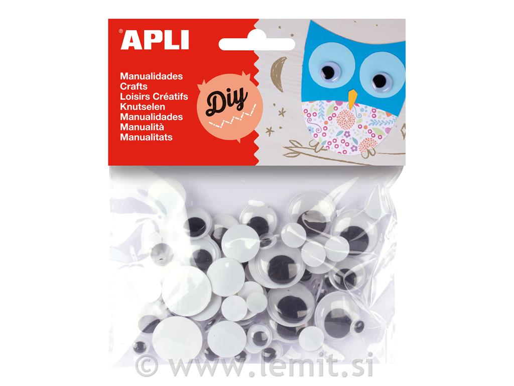 Apli premične oči, okrogle, črne 75/1