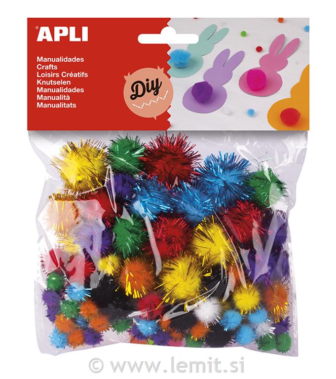 Apli Pom-pon kroglice,bleščice, mix 78/1