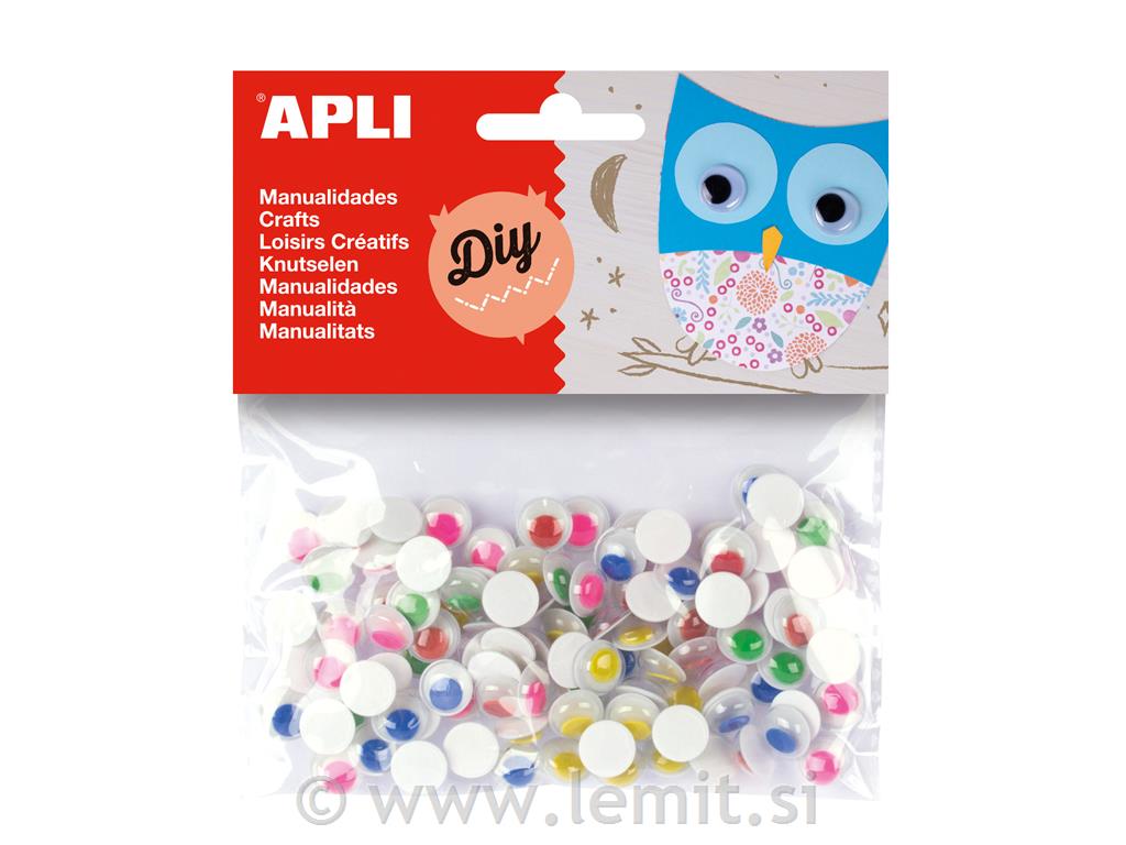 Apli premične oči, okrogle, črne 100/1