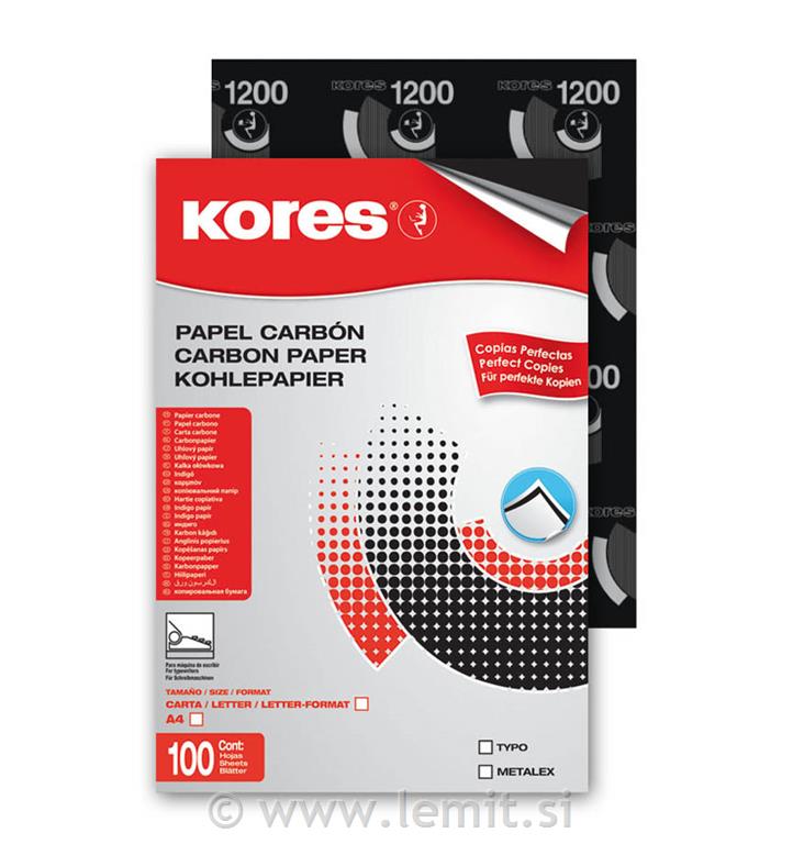 Karbon papir črn, 100 listov