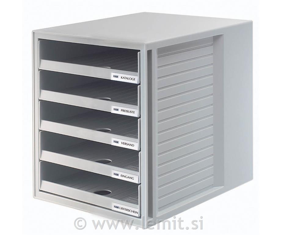 Predalnik SYSTEM BOX odprt, siv
