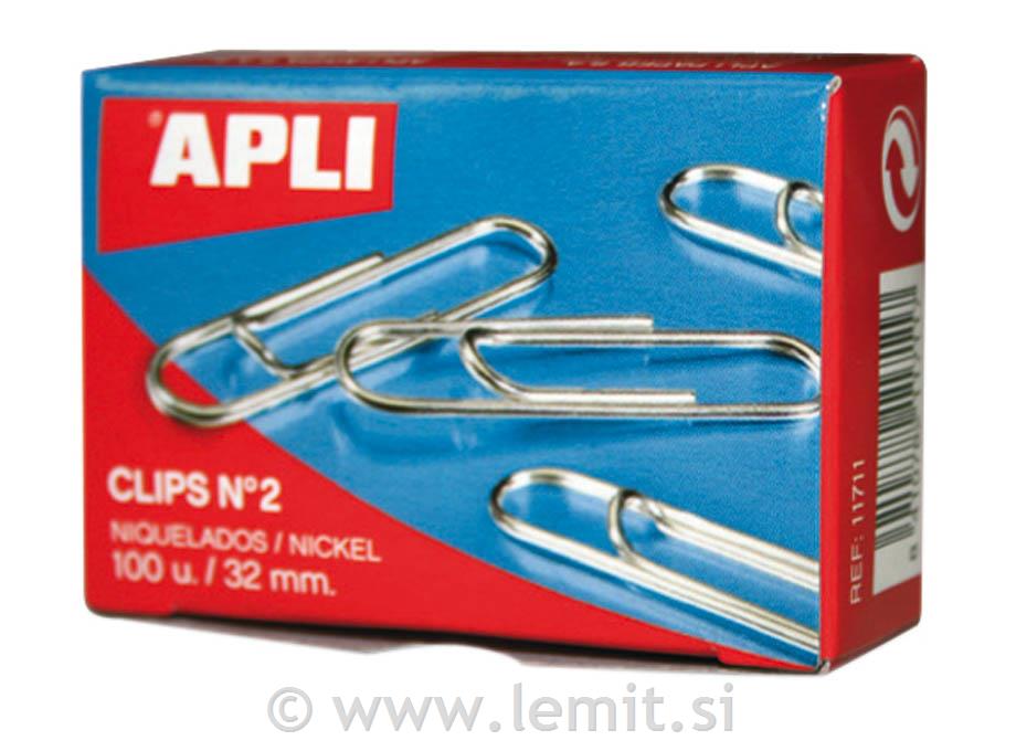 Apli Papirne sponke, srebrne št. 2