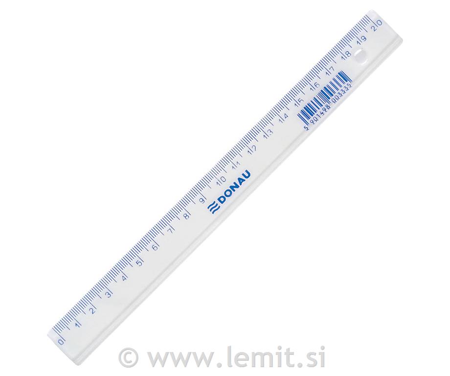 Ravnilo 20 cm prozorno