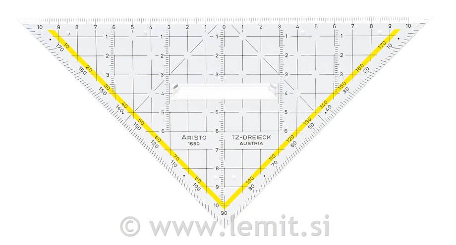 Geo trikotnik z držalom, 22,5 cm