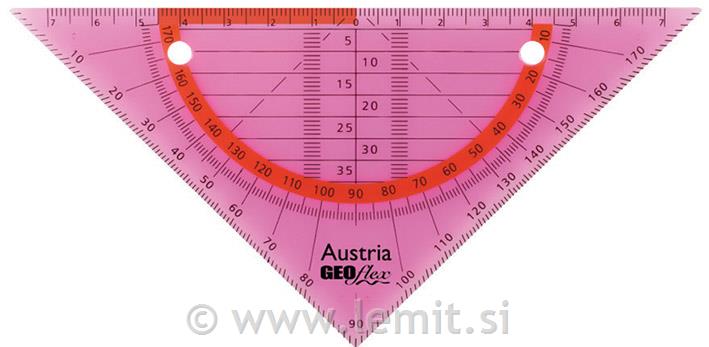 GEOflex trikotnik flexi 15cm, neon roza