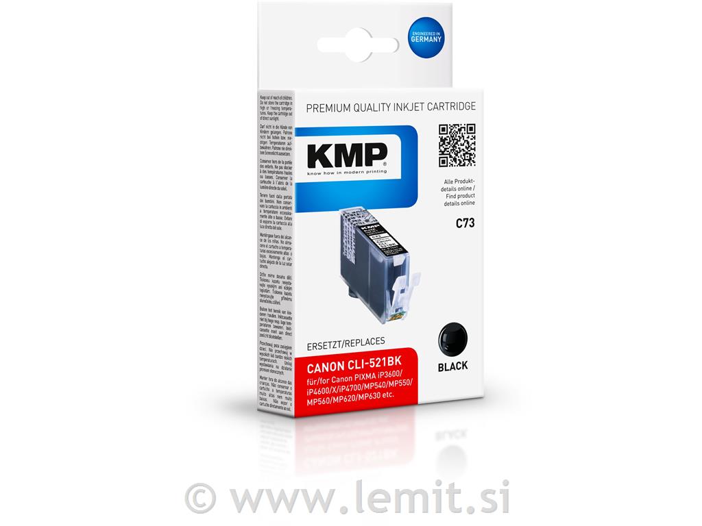 Kartuša KMP CANON CLI-521BK, črna