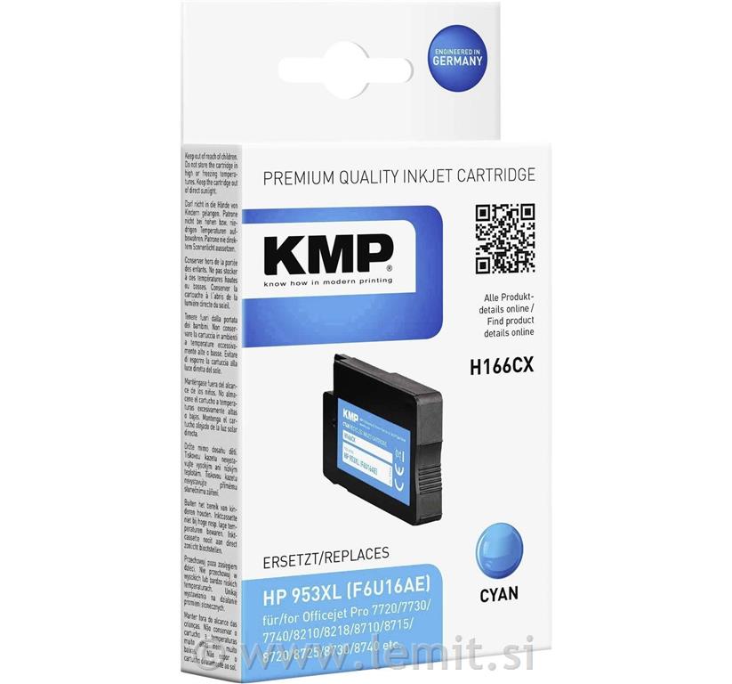 Kartuša KMP HP 953XL F6U16AE, cyan
