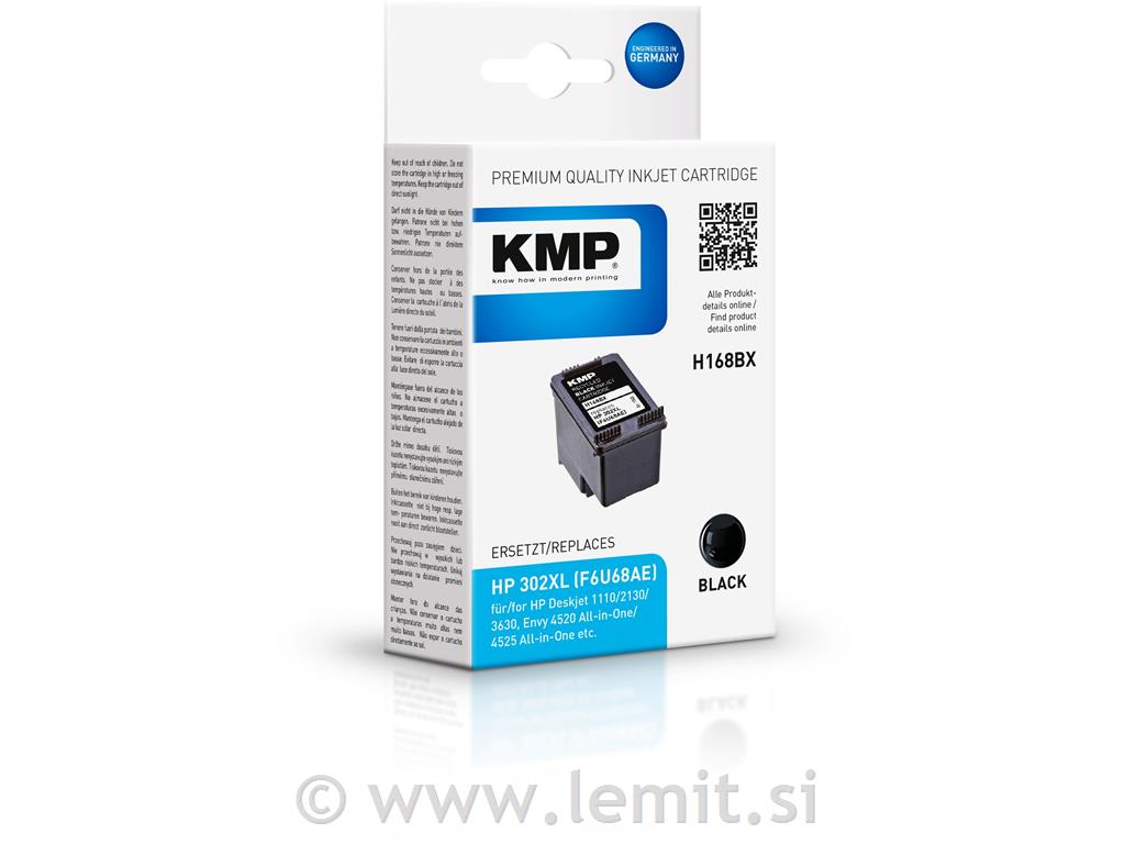 Kartuša KMP HP 302XL F6U68AE, črna