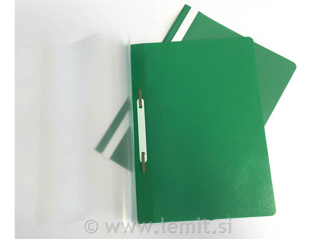 Mapa s sponko Standard t. zelena, 25 kos