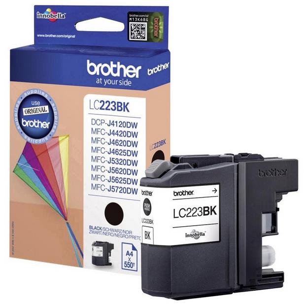 Brother Kartuša LC223BK, črna, 550 str.