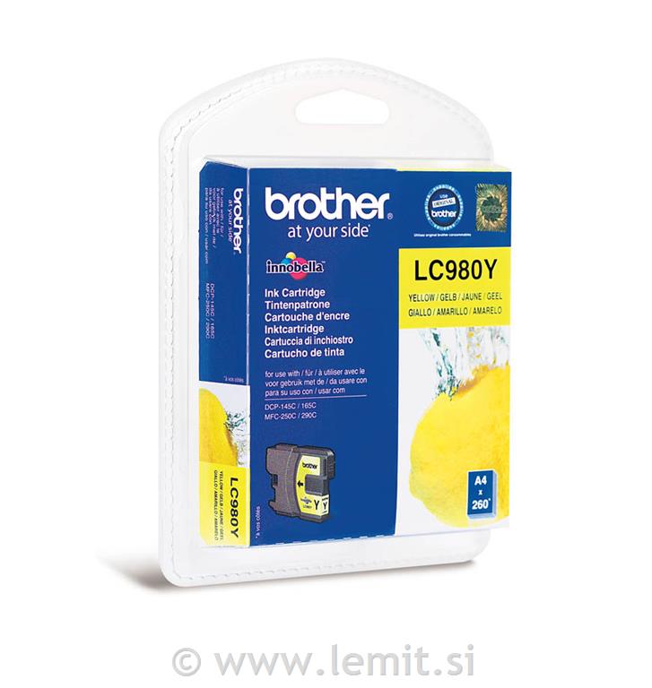 Brother Kartuša LC980Y, yellow, 260 str.