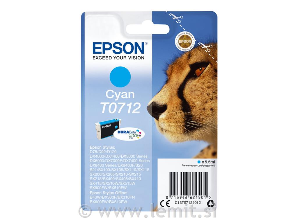 EPSON T0712 kartuša, modra, 5.5ml