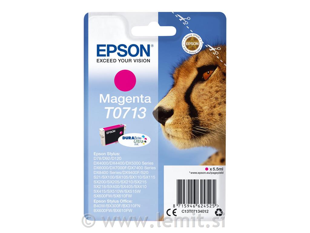EPSON T0713 kartuša, magenta, 5.5ml