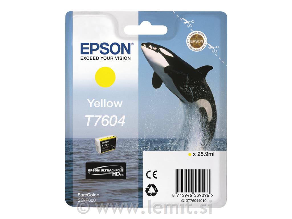 EPSON T7604 kartuša, rumena, 26ml