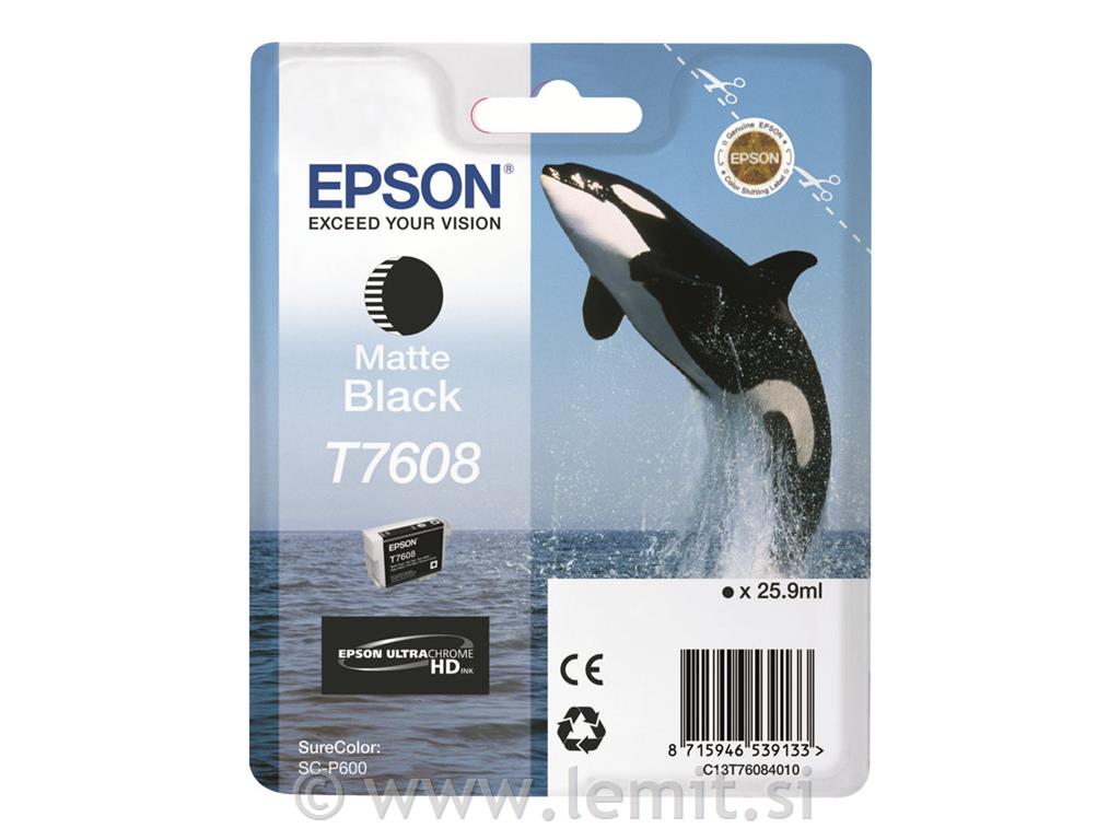 EPSON T7608 kartuša, mat črna, 26ml
