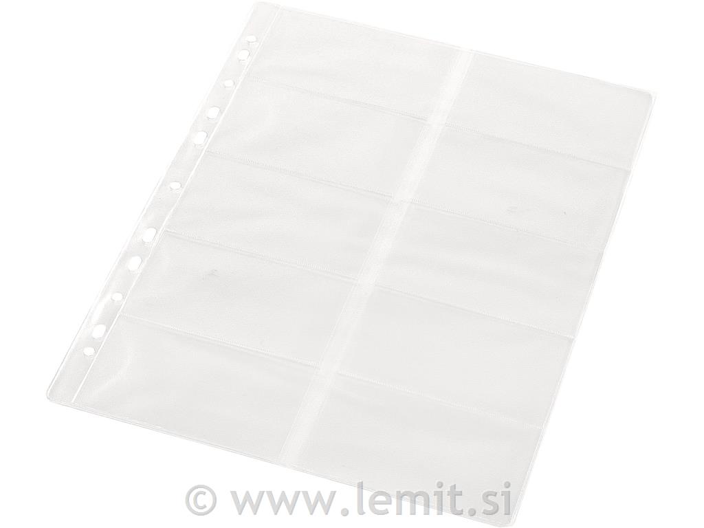 Vložne mape za 20 vizitk, A4, 10 kos