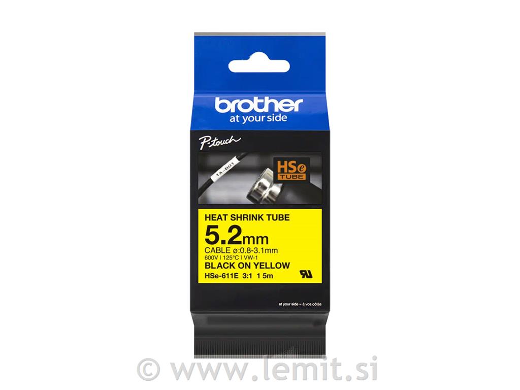 HSE611E Rumen/črn trak 5,2mm