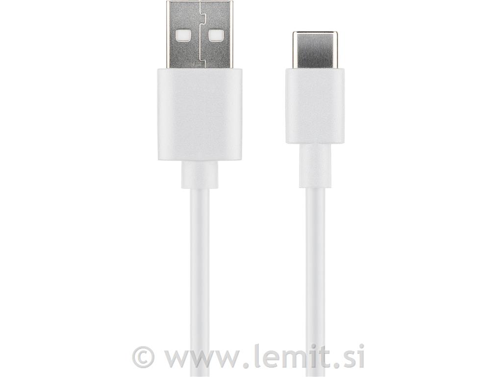 MicroConnet Kabel USB C-A 2.0, 0,5m bel