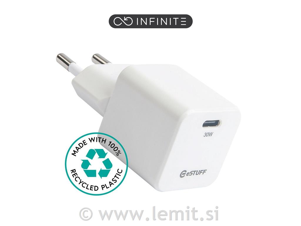 eSTUFF INFINITE polnilnik USB-C 30W GaN