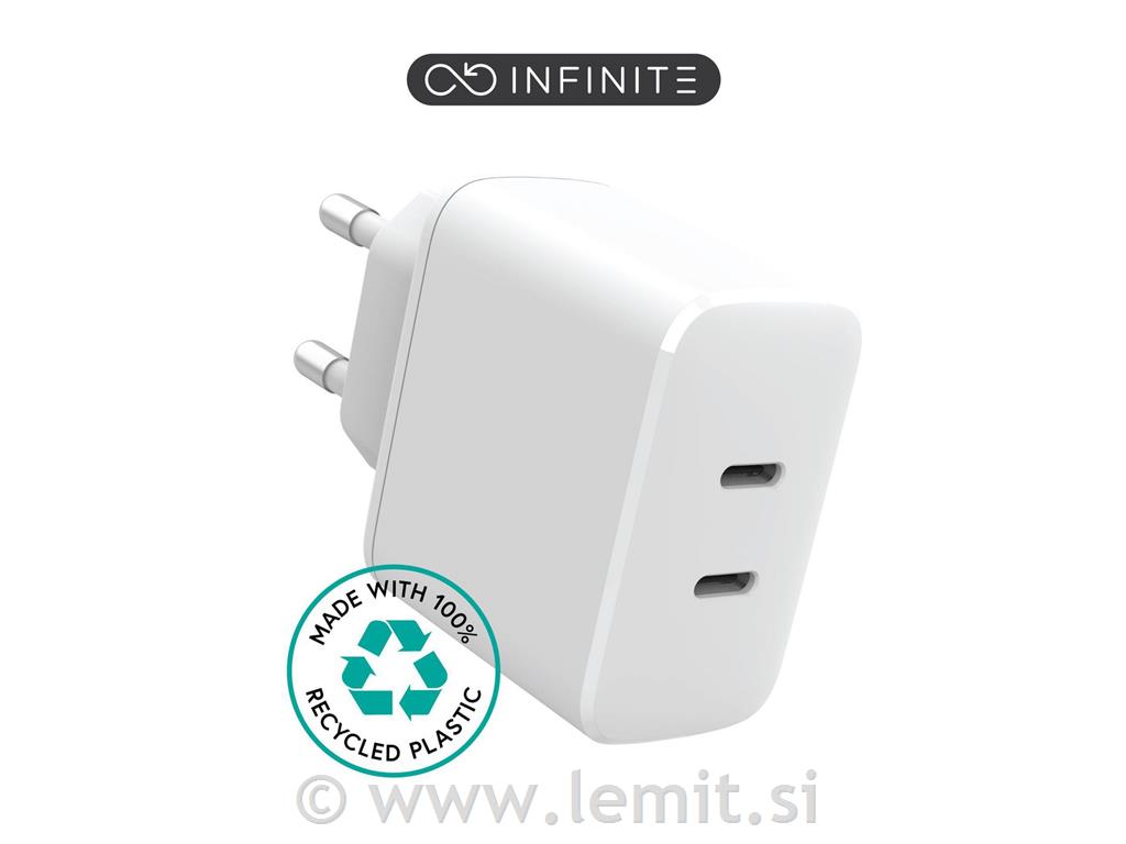 eSTUFF INFINITE polnilnik 2x USB-C 35W