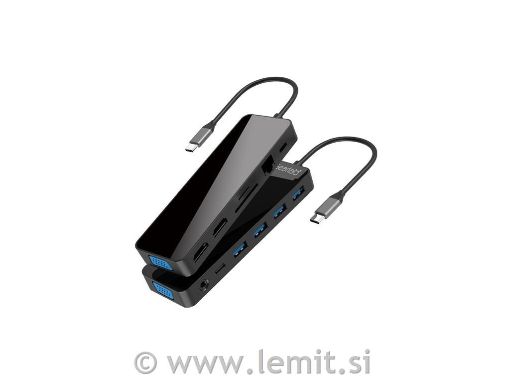 eSTUFF USB-C hub razdelilnik, 13-v-1