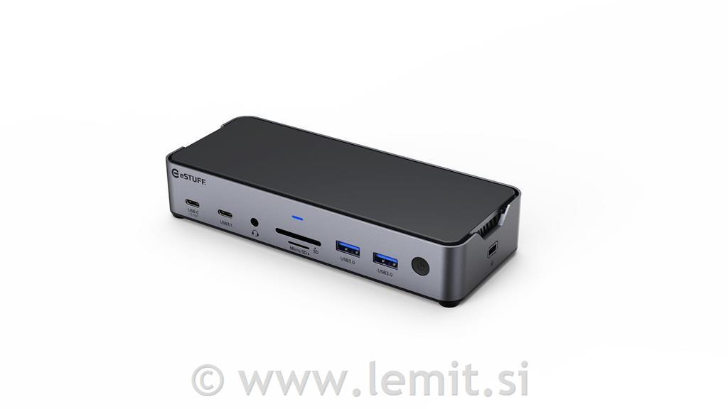 eSTUFF Trojna 4K USB-C docking postaja