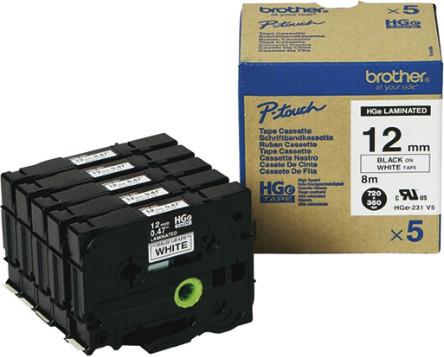 HGE231 Bel/črn 12mm, visokoločljiv trak,