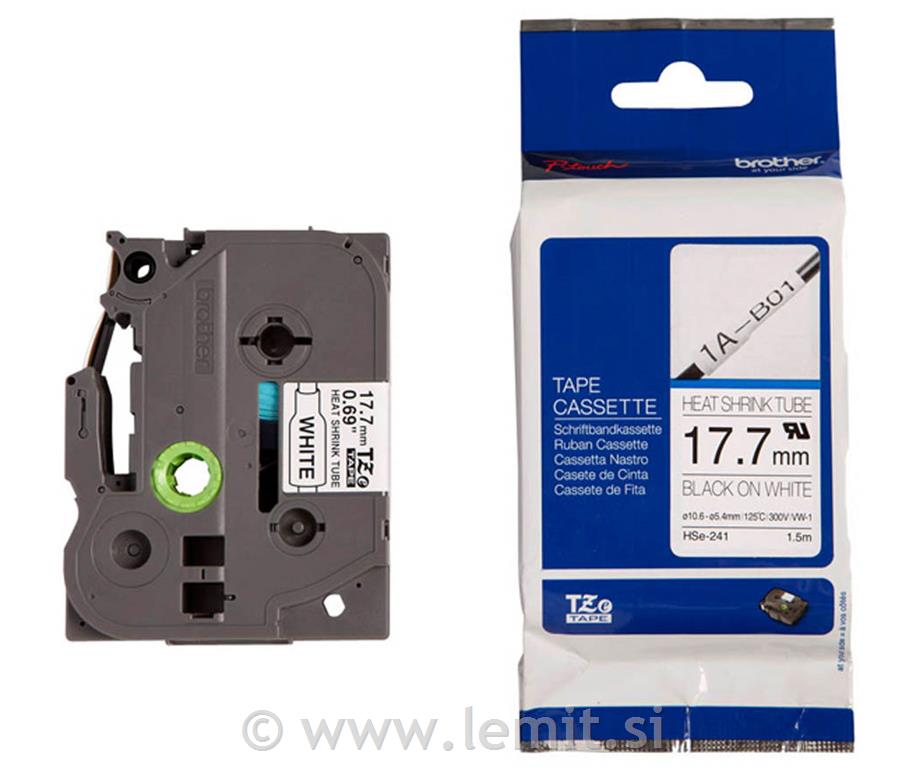 HSE241 Bel/črn trak 17,7mm termo skrčlji