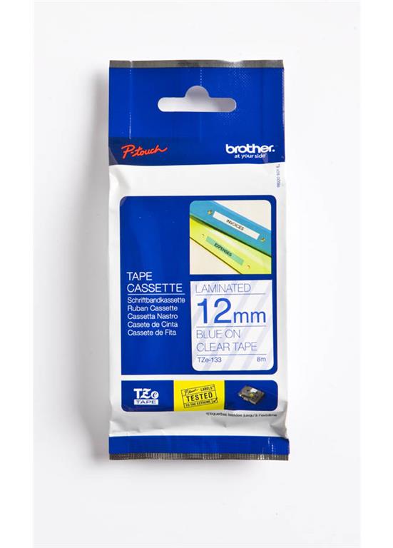 TZE133 Prozoren/moder 12mm,trak za PT