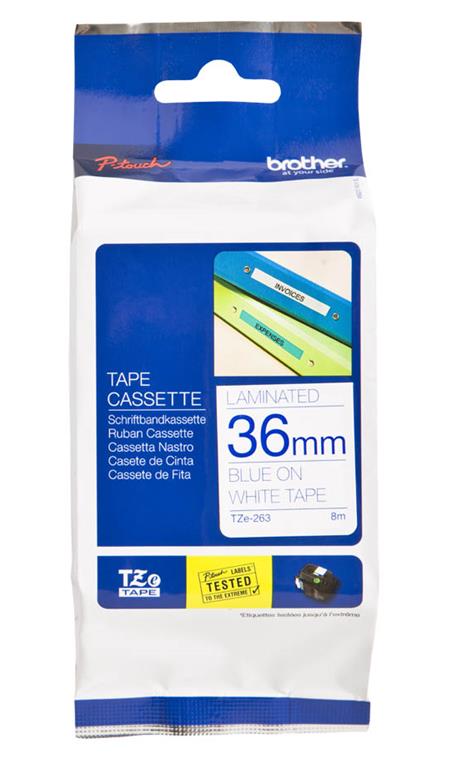 TZE263 Bel/moder 36mm, trak za PT