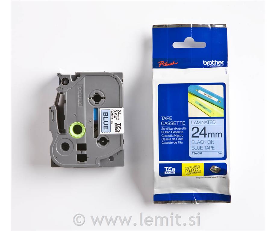 TZE551 Moder/črn 24mm, trak za PT